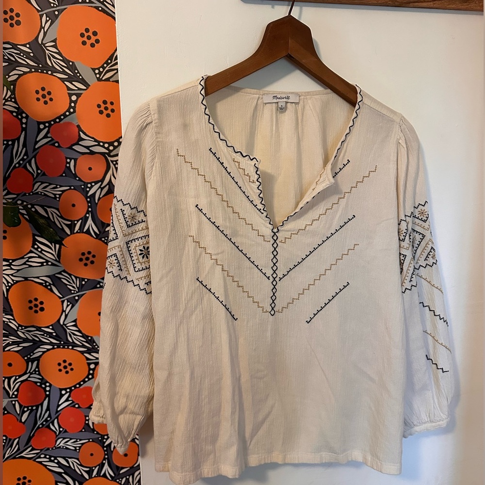 Madewell peasant blouse | small